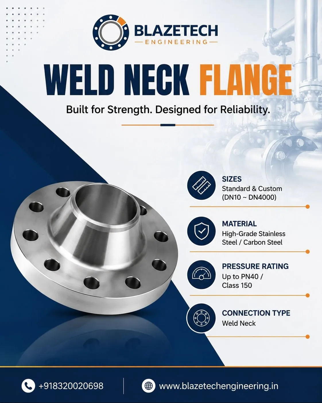 Industrial Weld Neck Flanges Manufacturer in India.