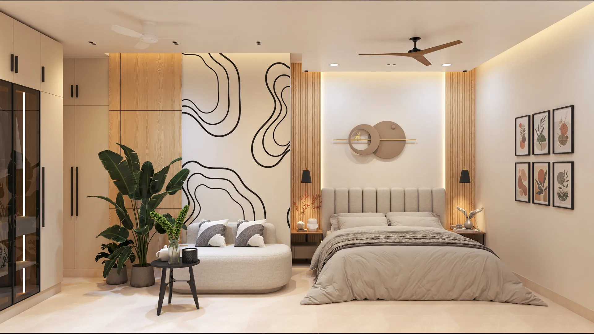 Modern Luxury Bedroom Interior Design | Spacefreak Interiors