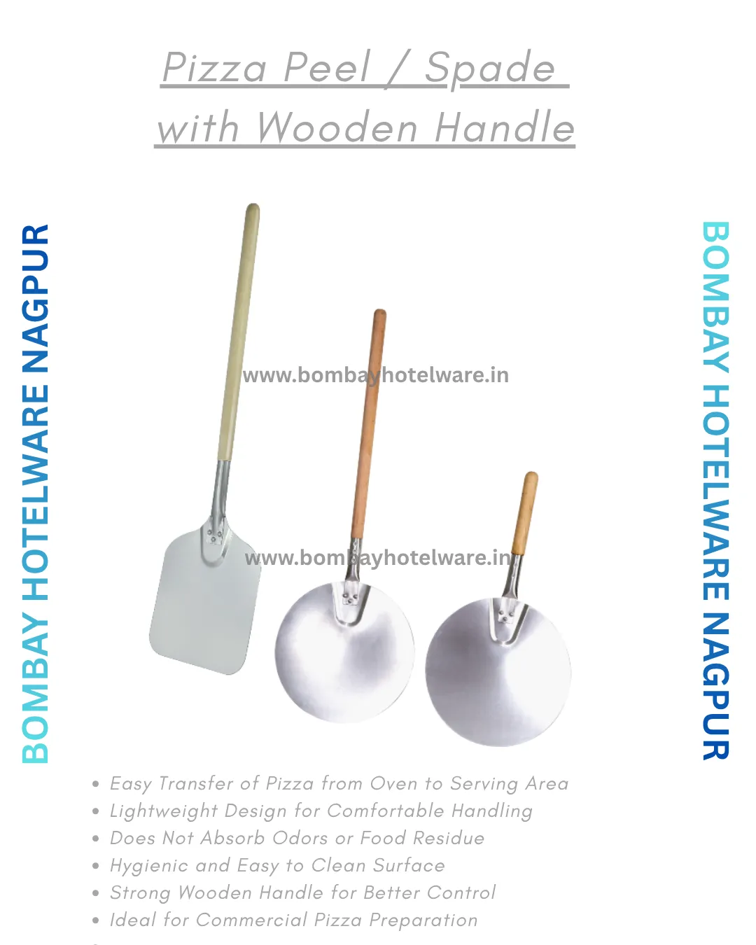 Pizza Peel with Wooden Handle | Pizza Lifter for Commercial use |Pizza Oven Accessories In Nagpur