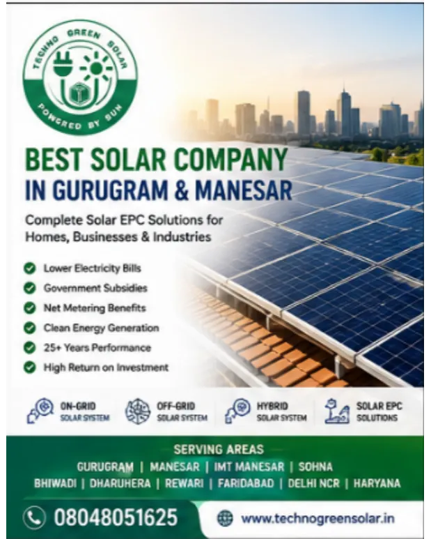 Best Solar Company in Gurugram & Manesar