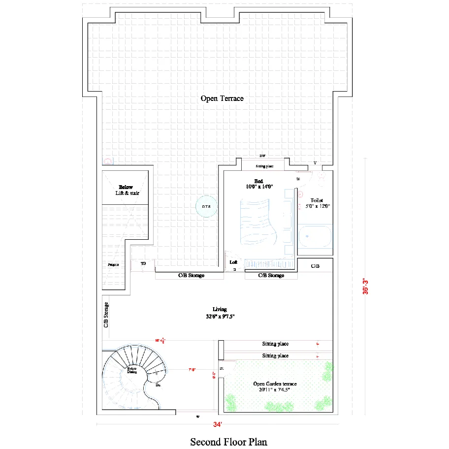 Terrace Floor Plan : A Terrace Floor Plan is a top-view architectural drawing of the terrace (roof ...