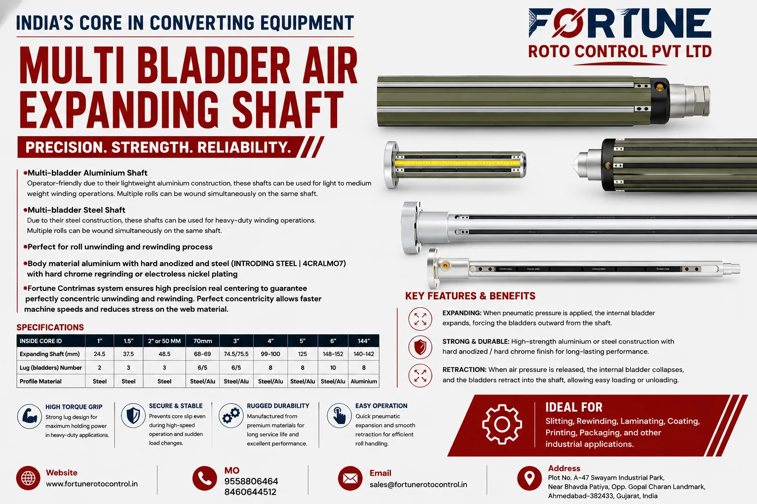 Multi Bladder Air Expanding Shaft