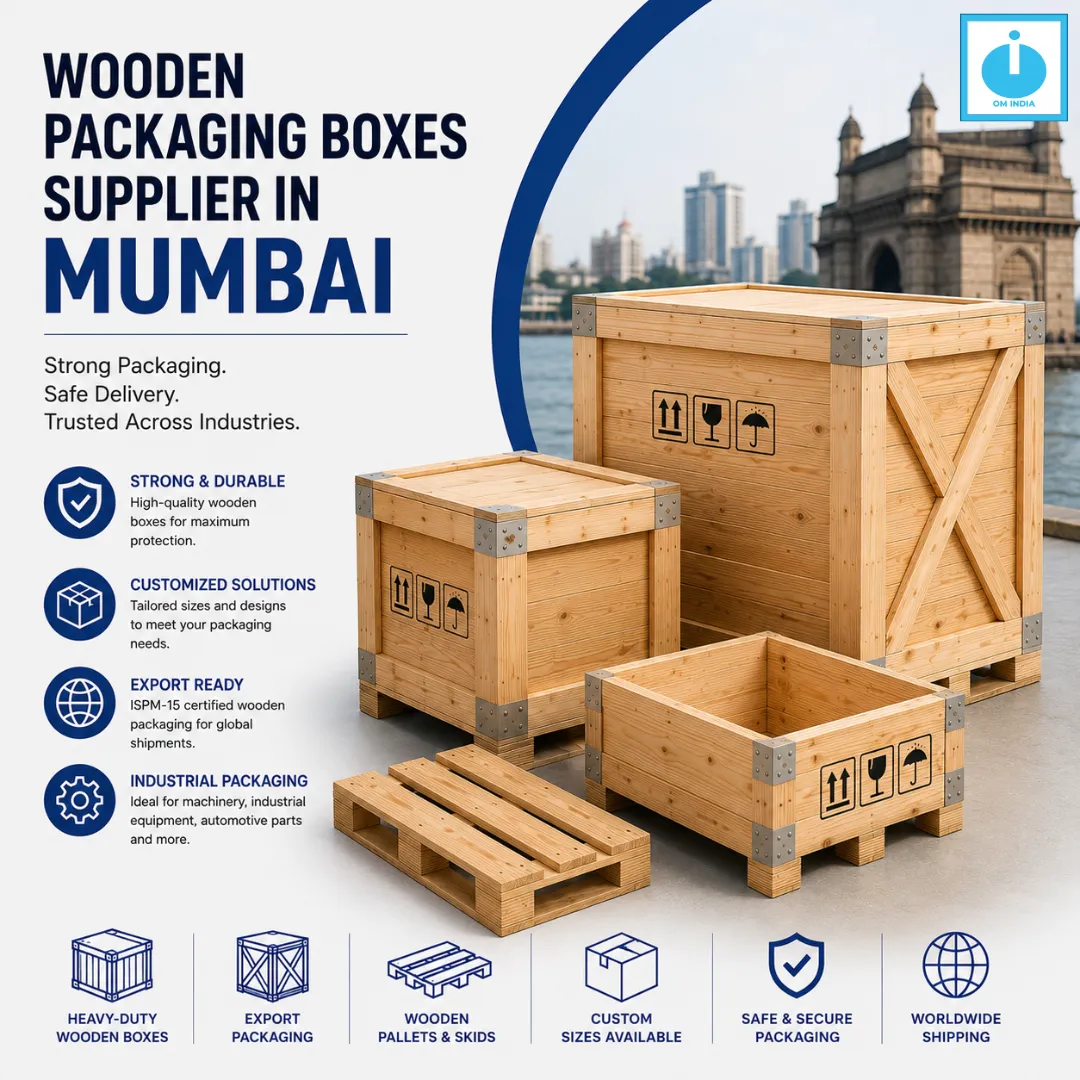 Wooden Packaging Boxes Supplier in Mumbai | Om India Packaging