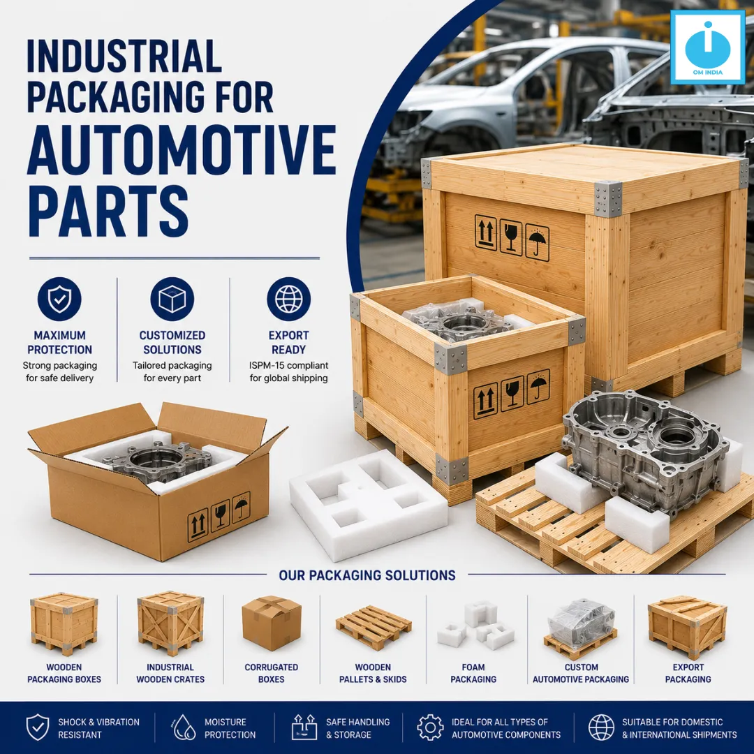 Industrial Packaging for Automotive Parts | Om India Packaging