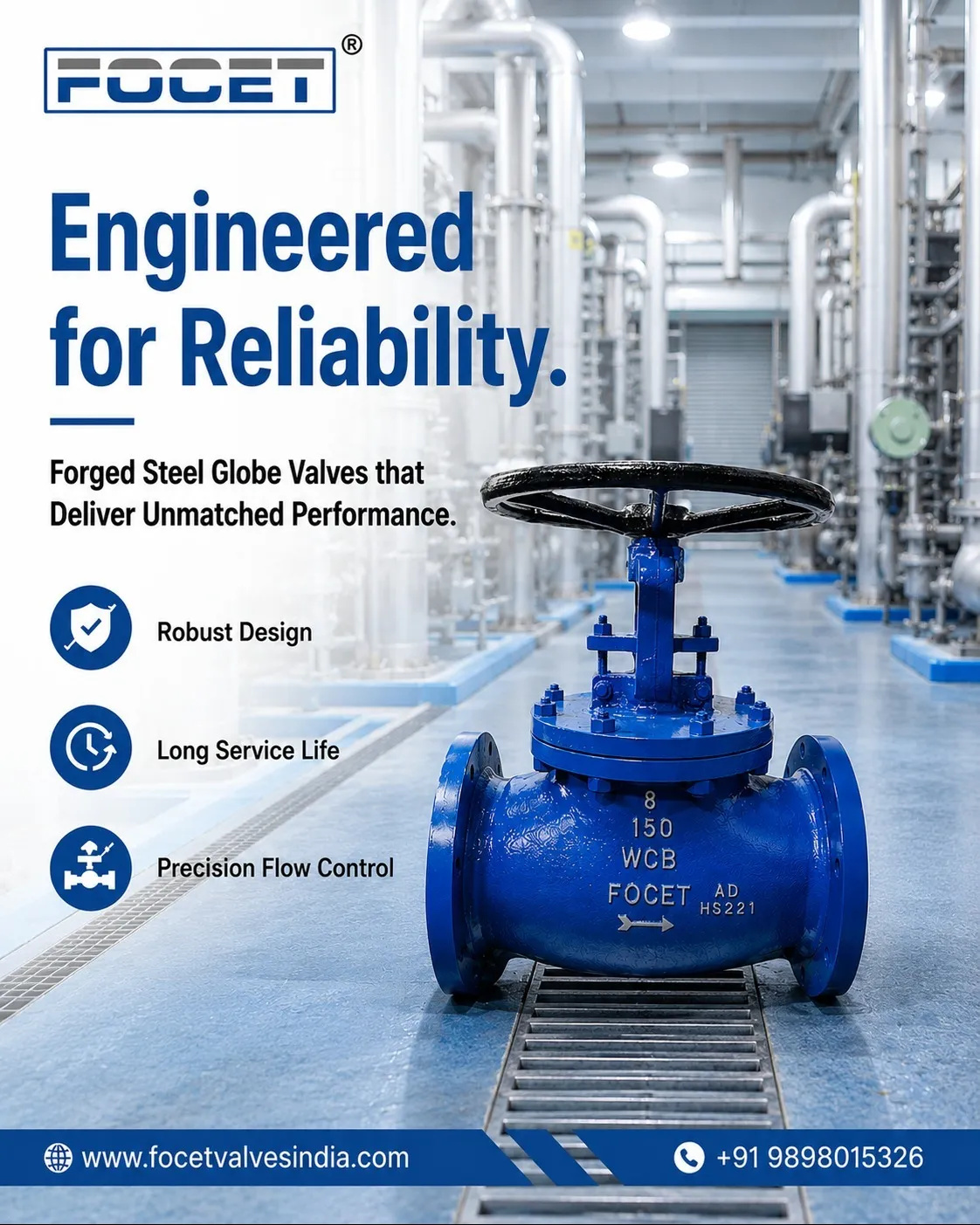 Forged Steel Globe Valve Supplier in Ahmedabad | Focet Valves Pvt Ltd
