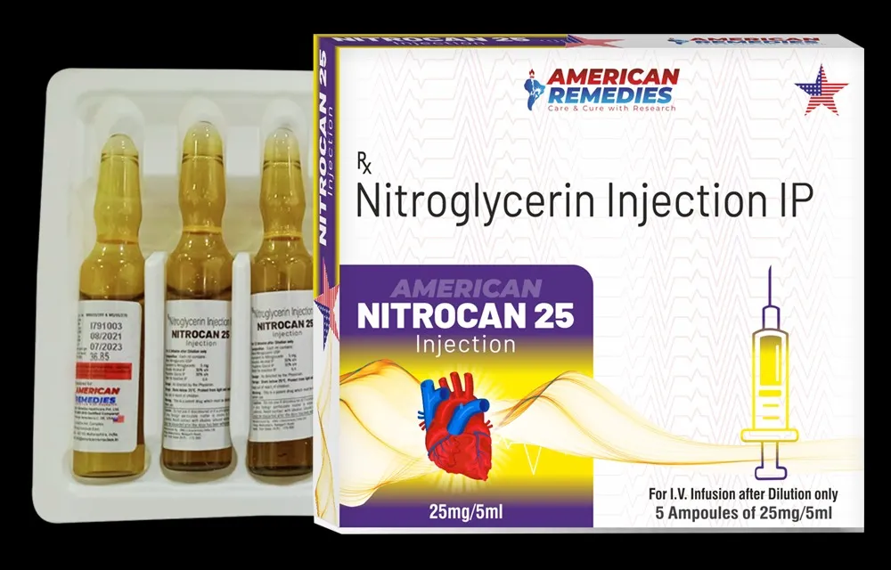 Nitrocan 25 Injection ( Nitroglycerin) Exporter to Washington, USA | City Drug Exporters INDIA