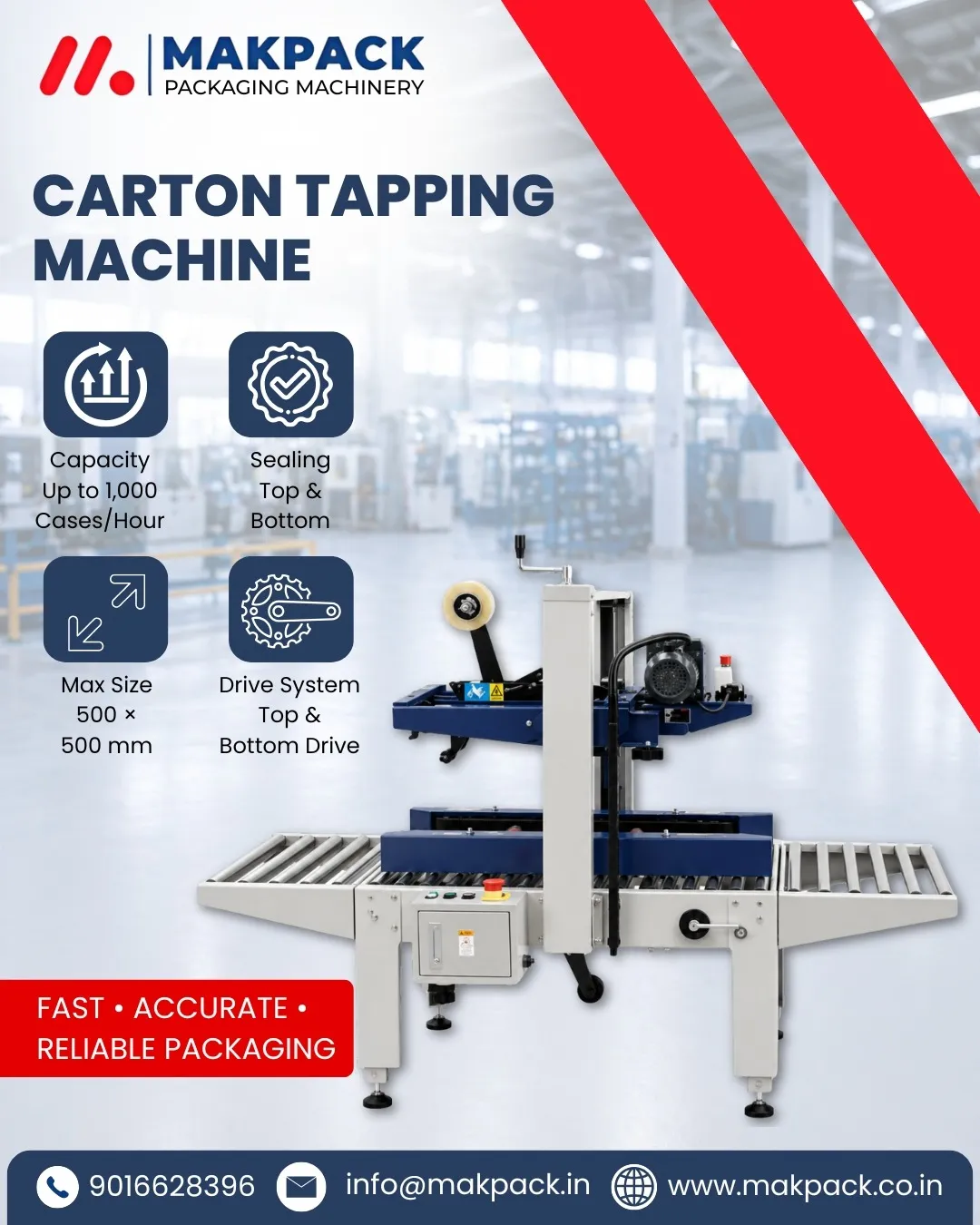 Carton Tapping Machine in Ahmedabad | Mak Pack Machinery