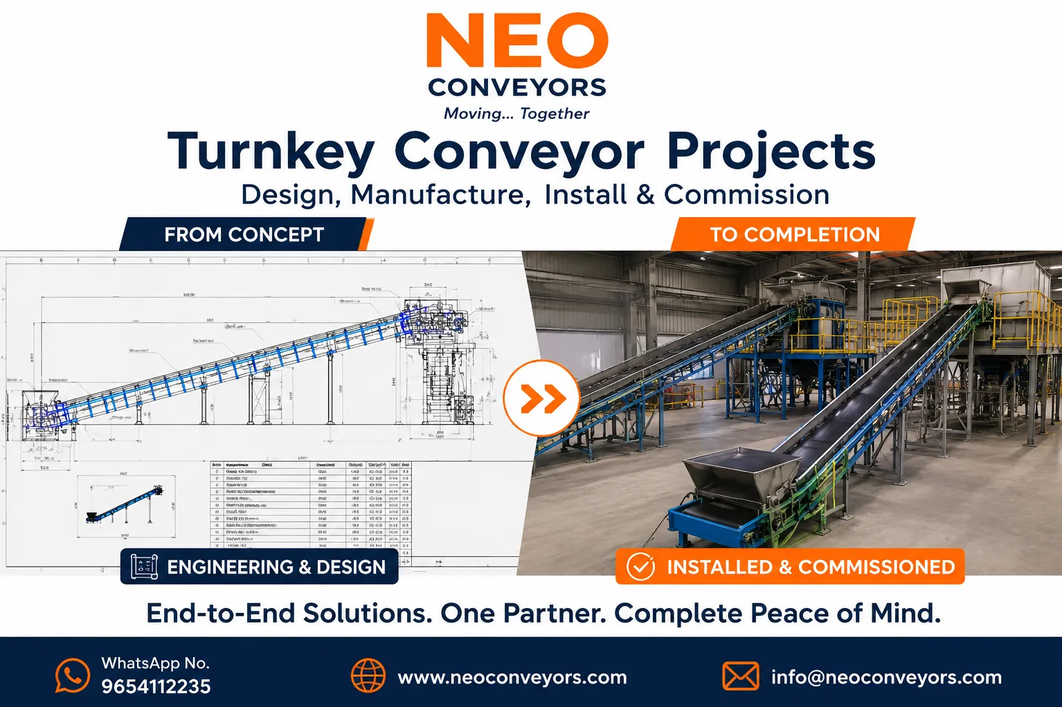 Turnkey Conveyor Projects -Design, Manufacture, Installation and Commission