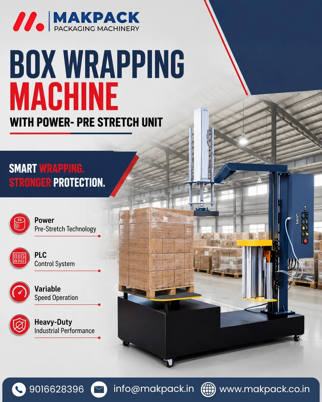 Box Wrapping Machine With Power- Pre-Stretch Unit in Ahmedabad