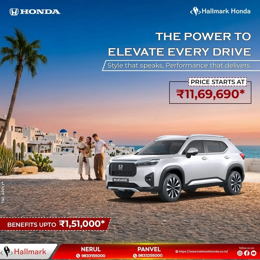 Honda Elevate β Hallmark Honda, Shiravane | Navi Mumbai
The Power to Elevate Every Drive! πβ¨
Bold...