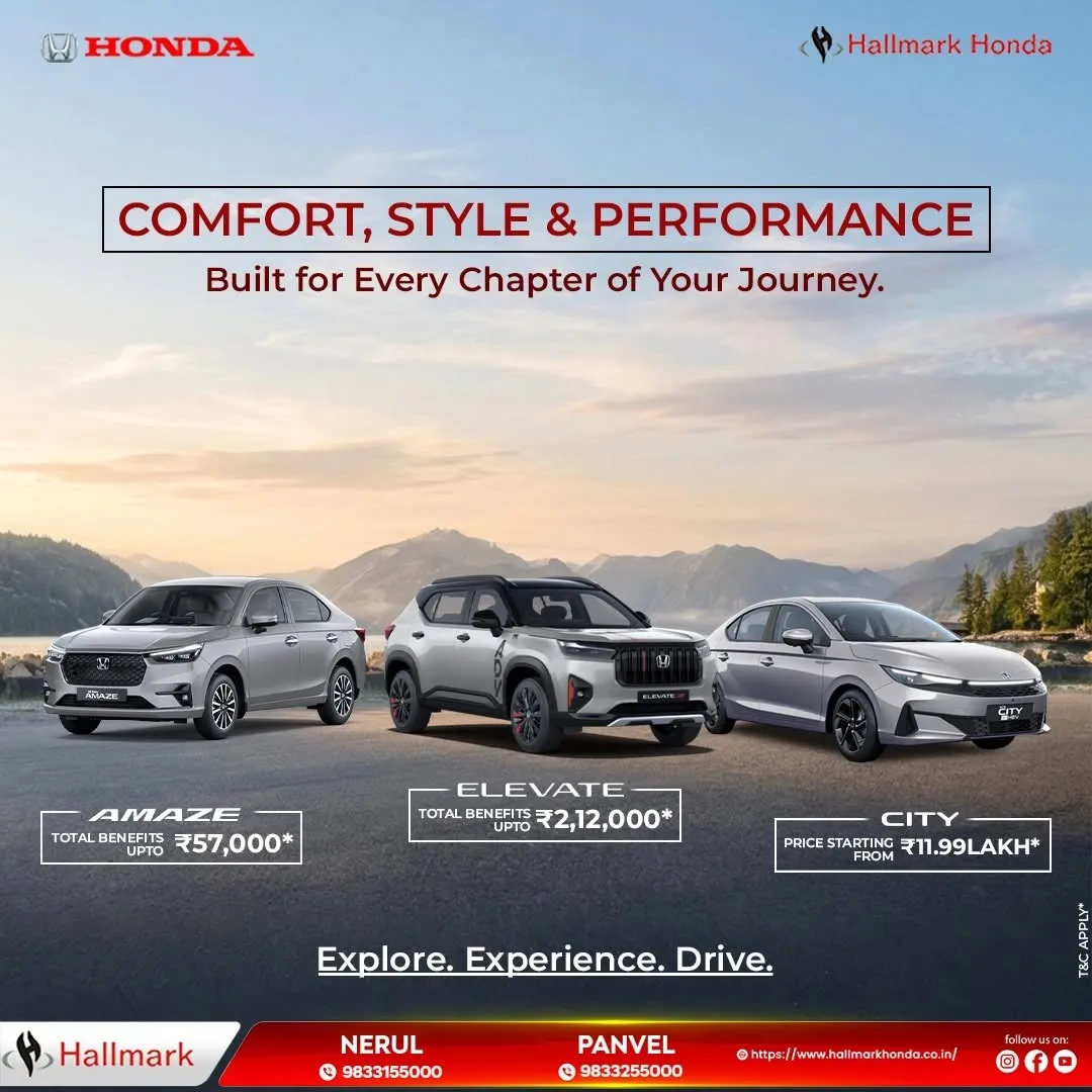 Comfort, Style & Performance – All Under One Roof! | Hallmark Honda – Shiravane, Navi Mumbai
Built ...