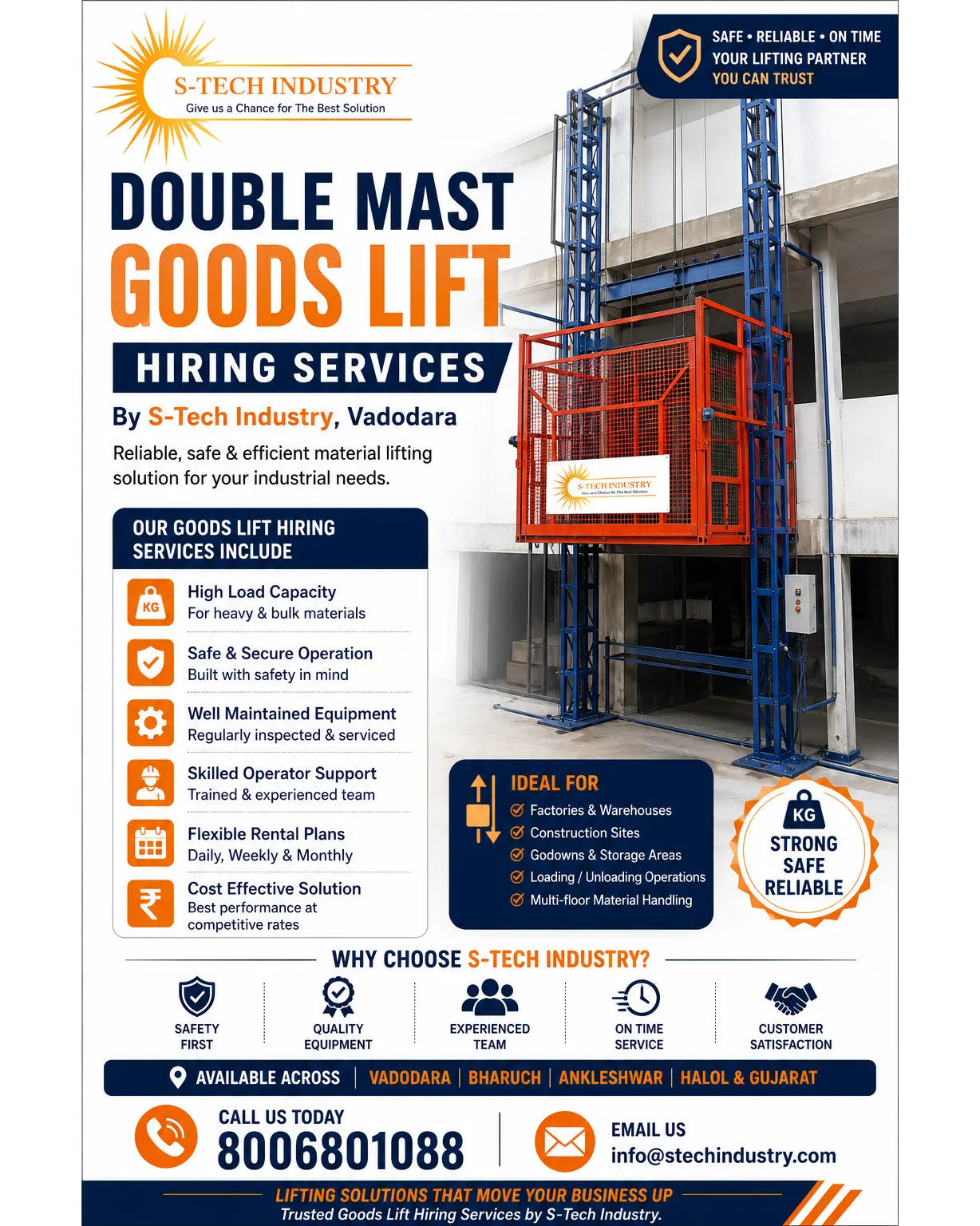DOUBLE MAST GOODS LIFT HIRING SERVICES
