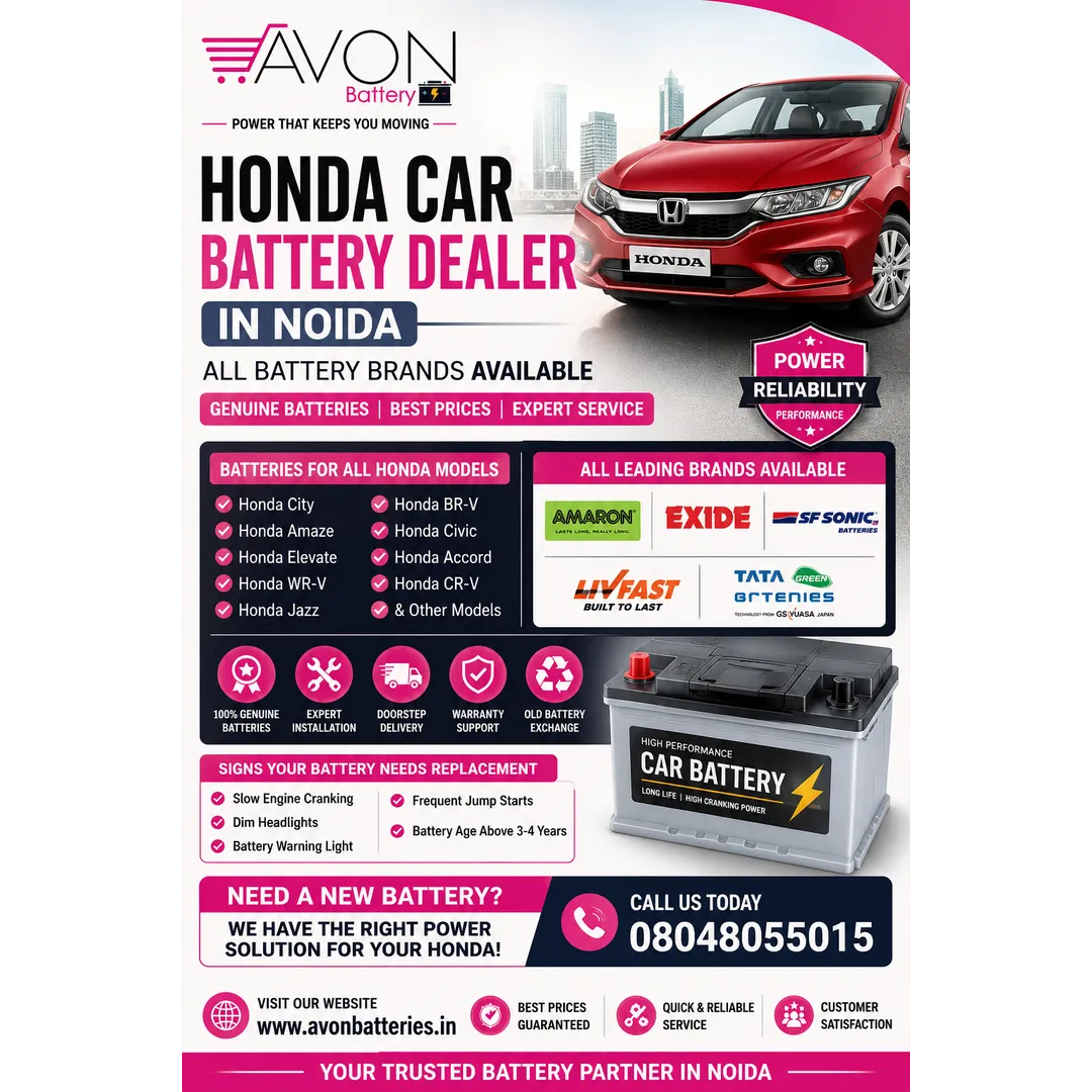 Honda Car Battery Dealer in Noida | All Battery Brands Available