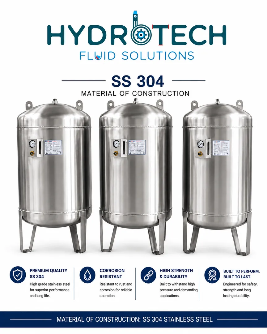SS 304 Stainless Steel Pressure Tanks