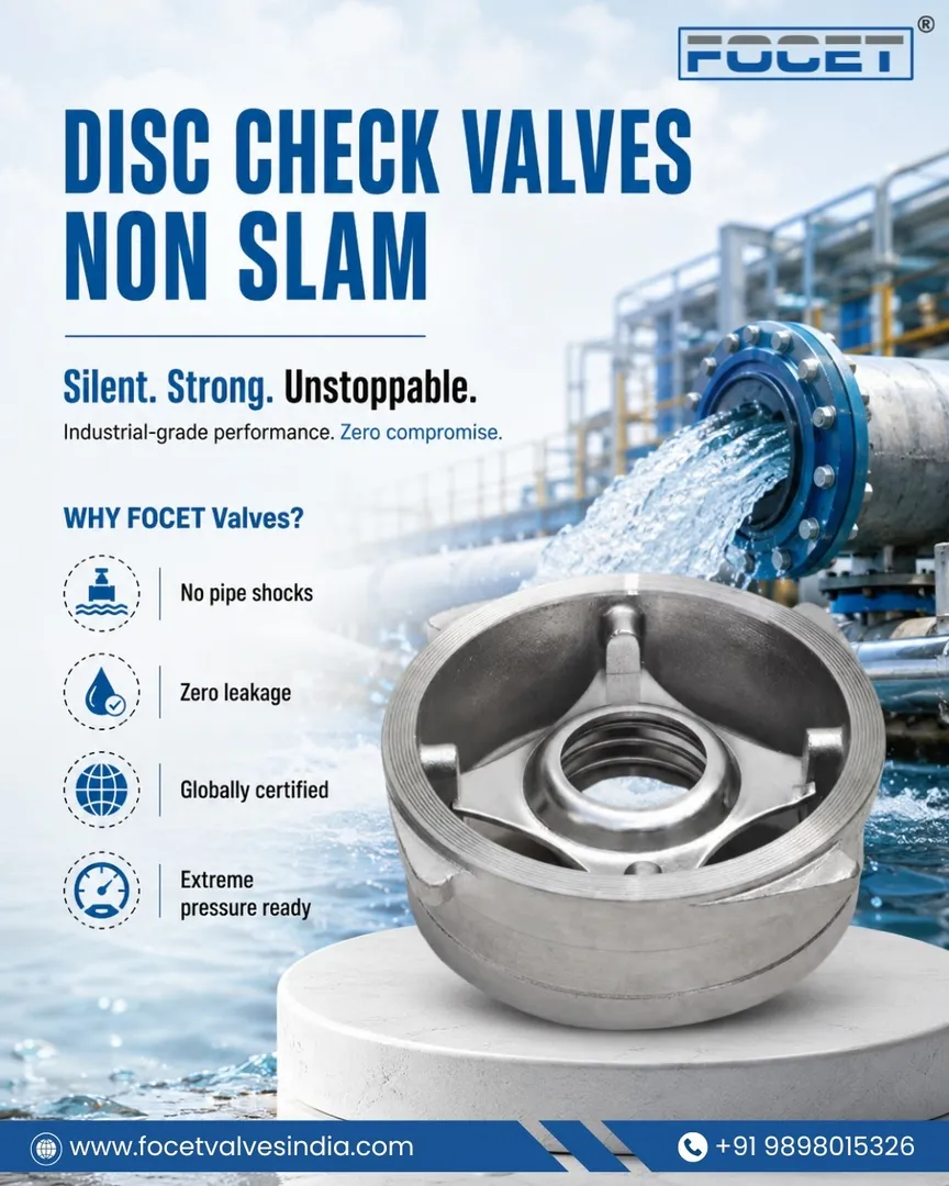 Disc Check Valves Non Slam in Ahmedabad | Focet Valves Private Limited