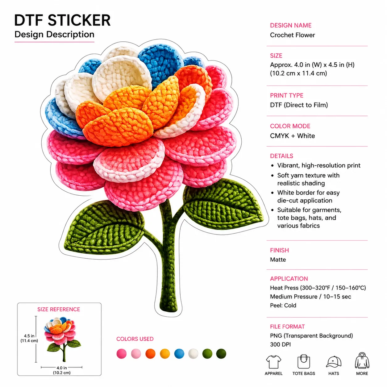 🌹 Rose Embroidery DTF Sticker Design 🌹 By Hariom Design