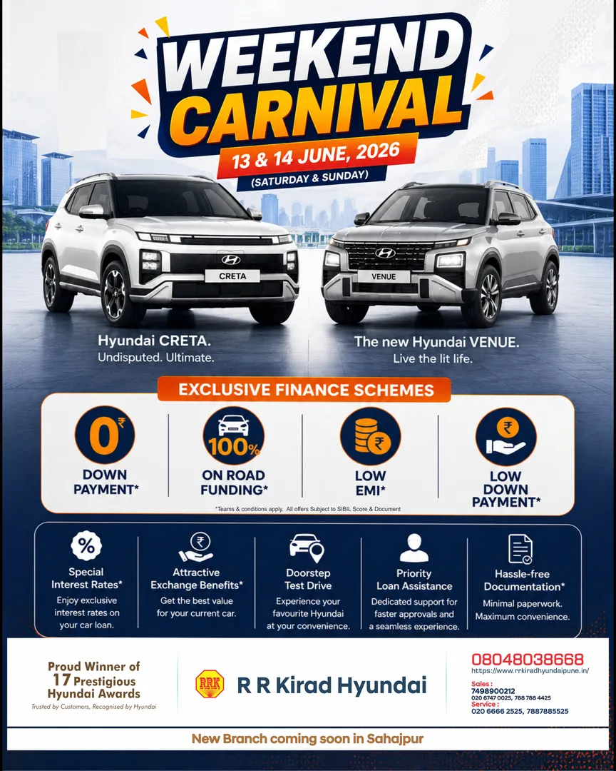 Get ready for an exciting weekend at R R Kirad Hyundai, Hadapsar, Pune near magarpatta Mundhawa camp