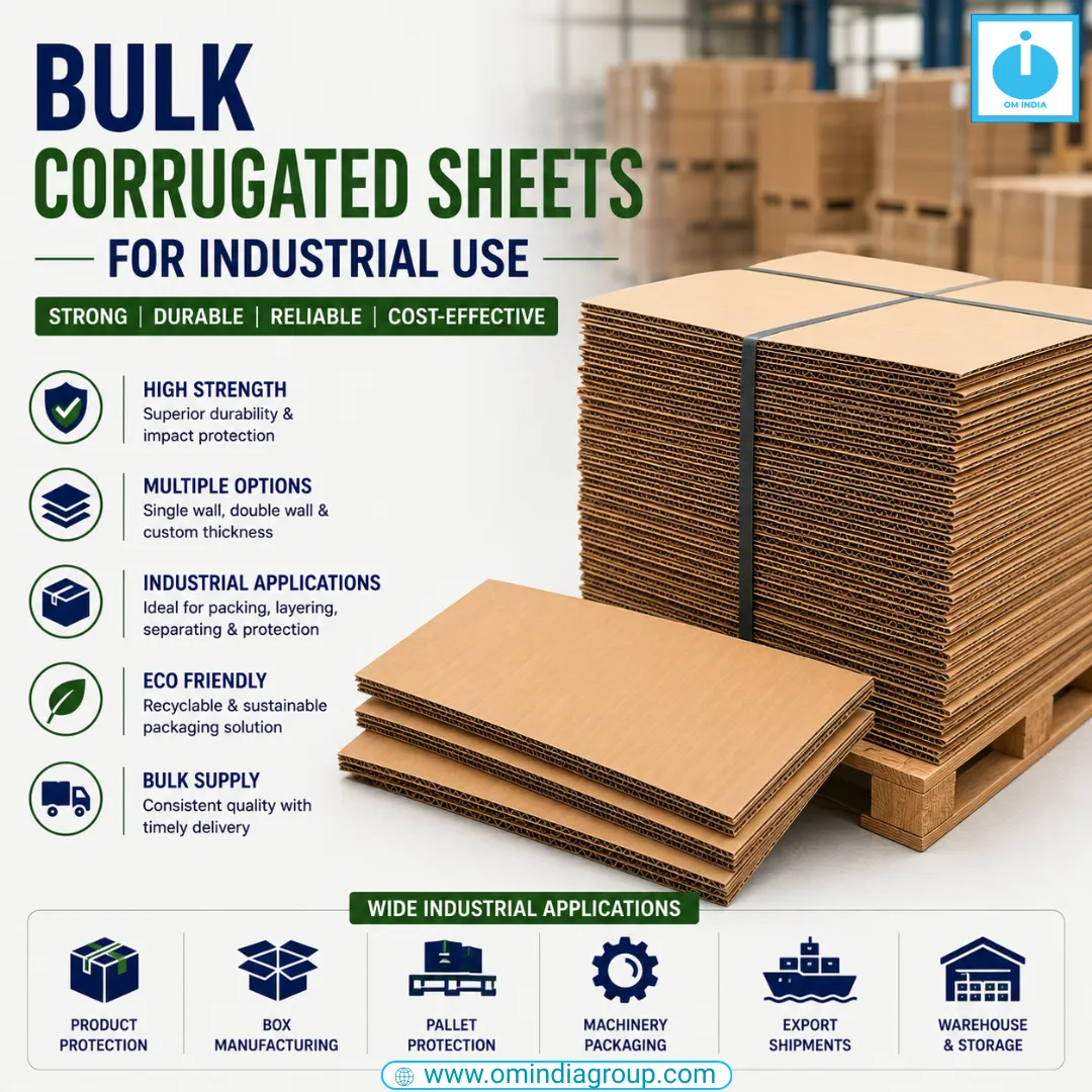 Bulk Corrugated Sheets for Industrial Use | Om India Packaging