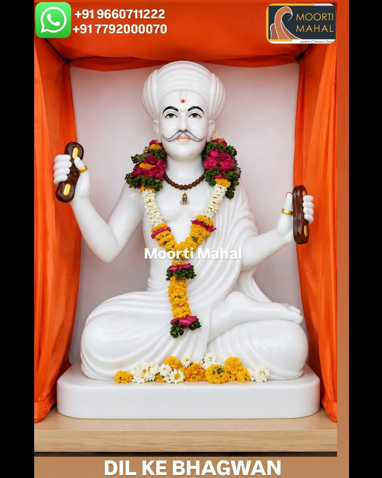 Marble Sant Tukaram Maharaj Statue.