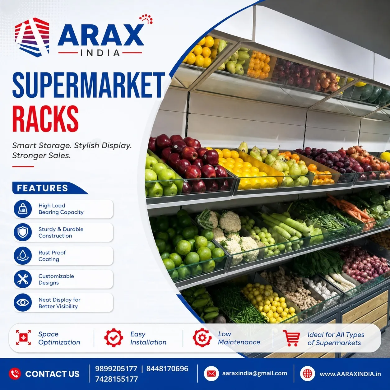Supermarket Vegetable Racks Price in Chandigarh