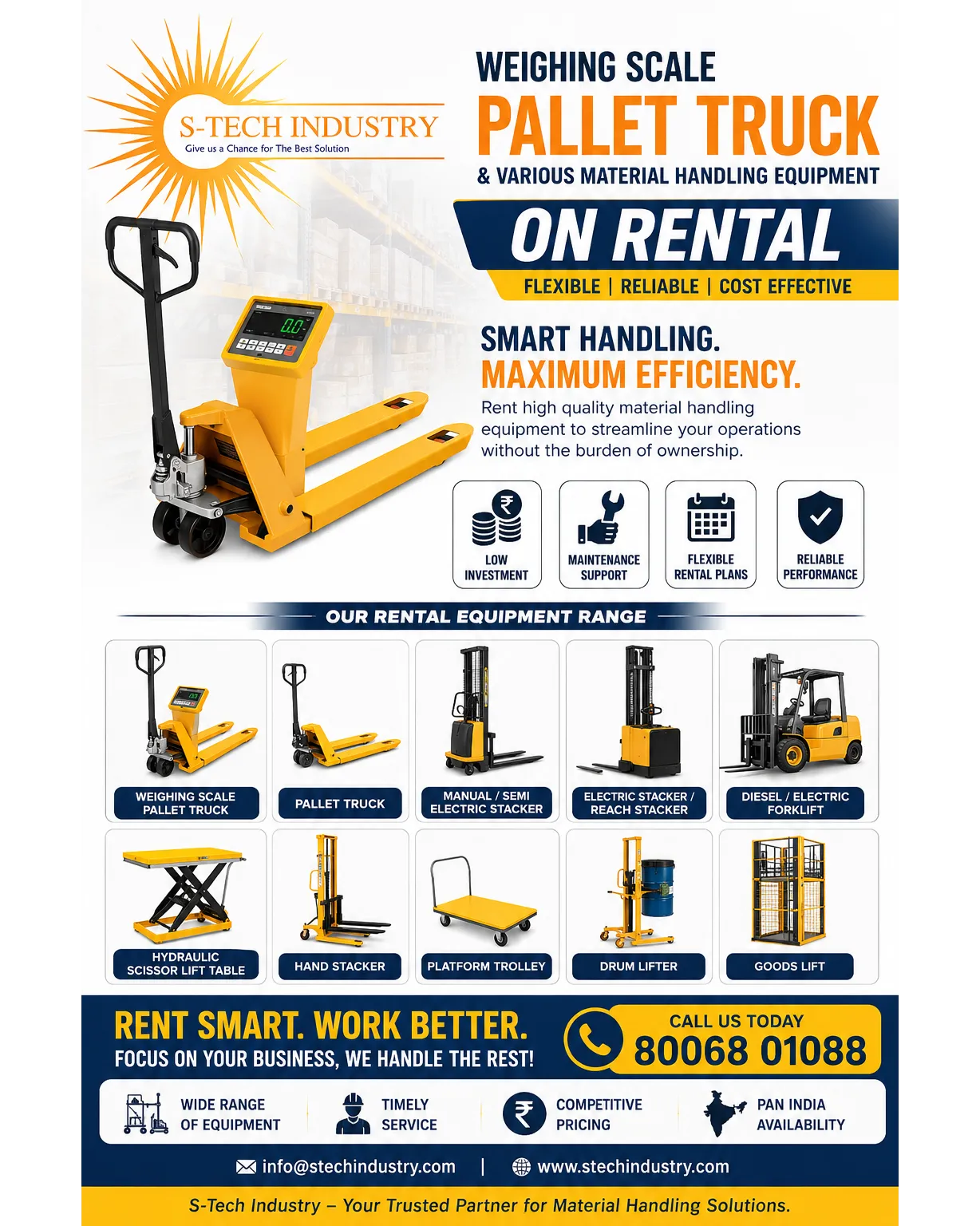 WEIGHING SCALE PALLET TRUCK ON RENTAL