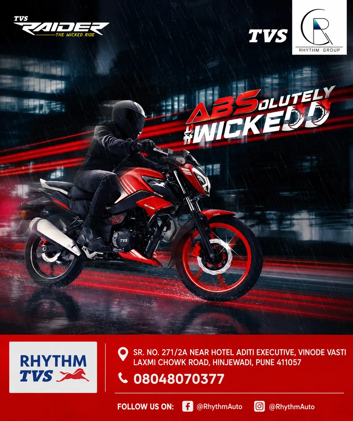 TVS Raider Introduction for Rhythm TVS Hinjewadi (with nearby keywords):
๐๏ธ TVS Raider at Rhythm T...