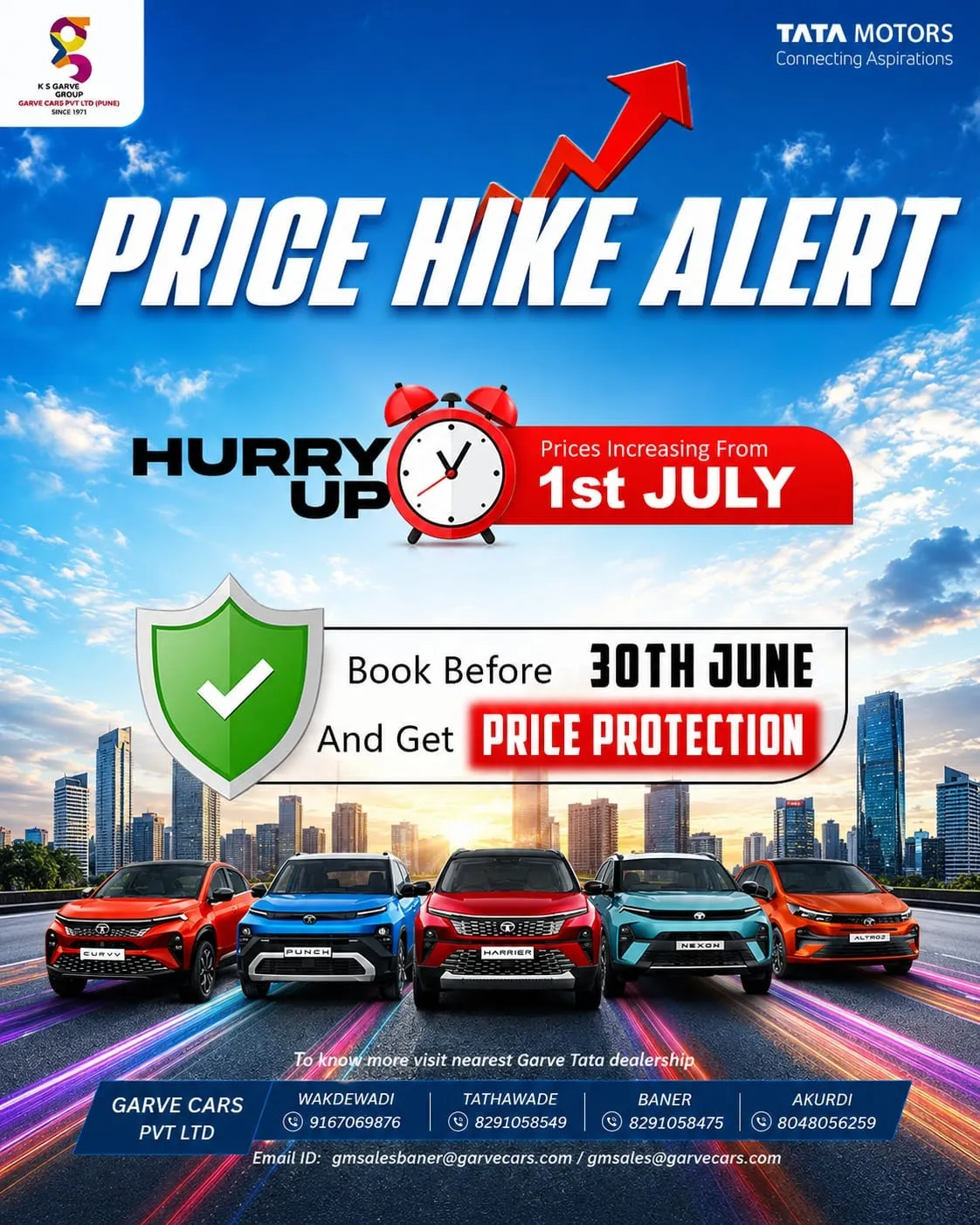 ⚠️ PRICE HIKE ALERT! ⚠️
Planning to bring home your favorite Tata SUV or hatchback? The time to act...