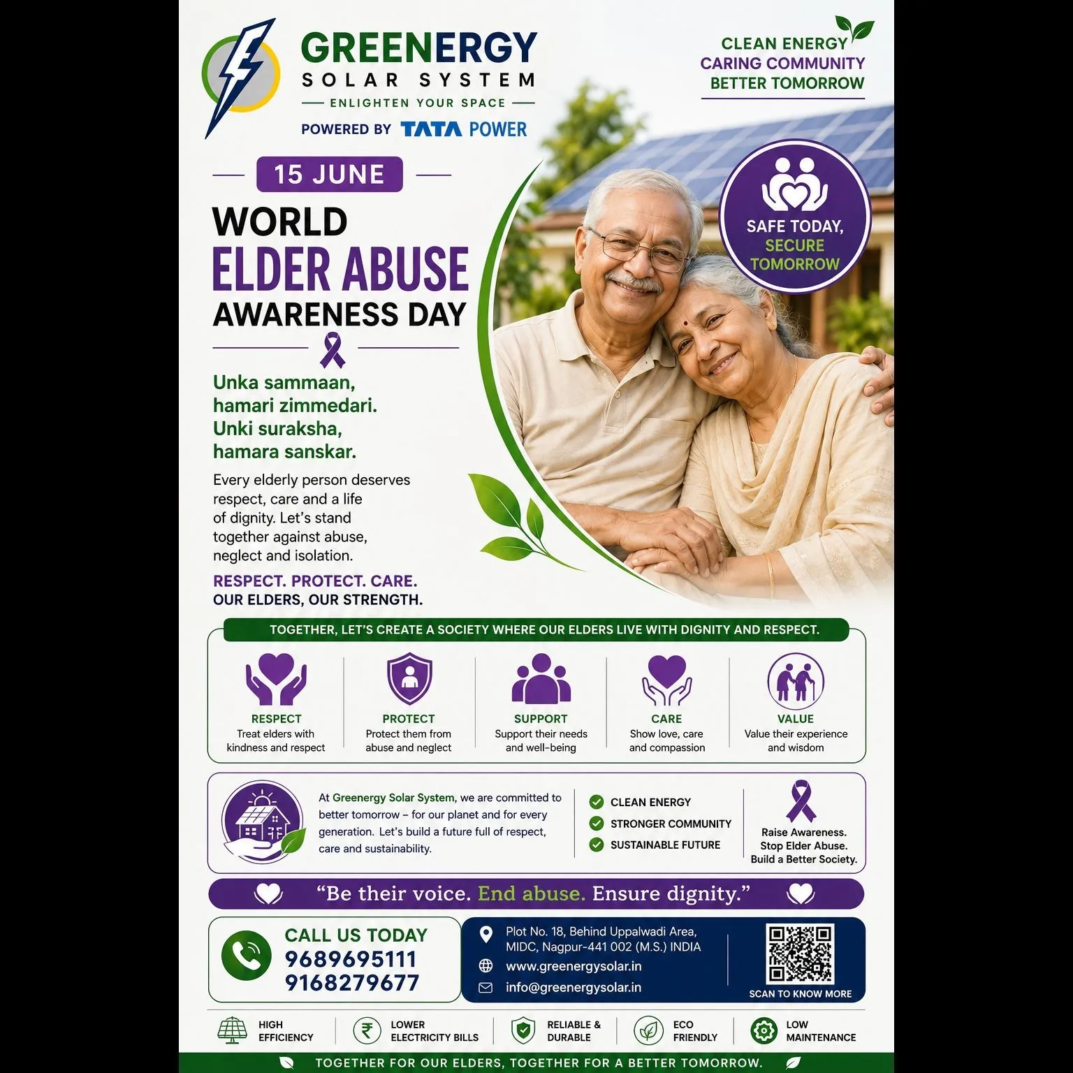 World Elder Abuse Awareness Day | 15 June π
Hamare buzurg hamari pehchaan, anubhav aur taqat hain....