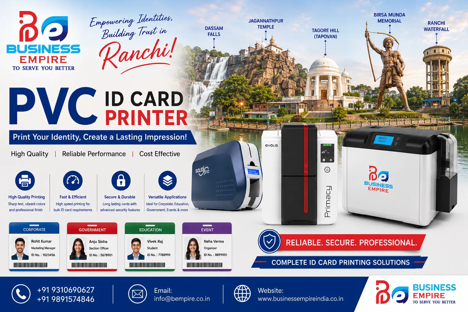 Evolis, IDP SMART & Solid 510 PVC ID Card Printers and Ribbons Supplier in Jharkhand
