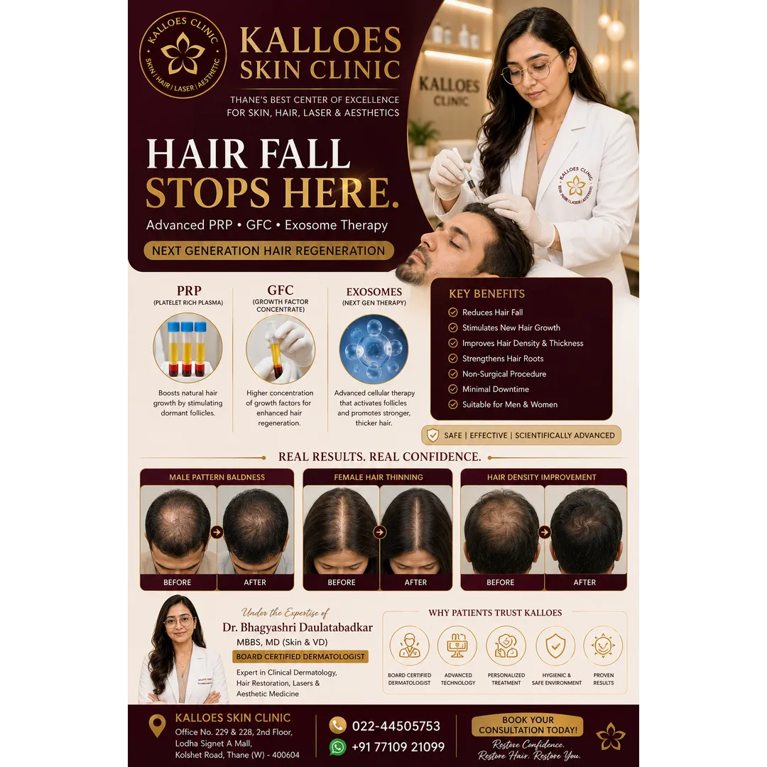 Best PRP Hair Treatment in Thane | Advanced GFC & Exosome Therapy | Kalloes Skin Clinic Thane