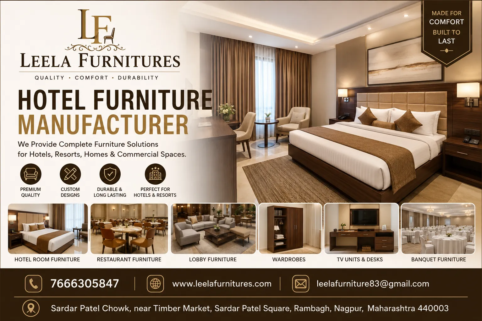Hotel Furniture Manufacturer in Nagpur – Leela Furnitures