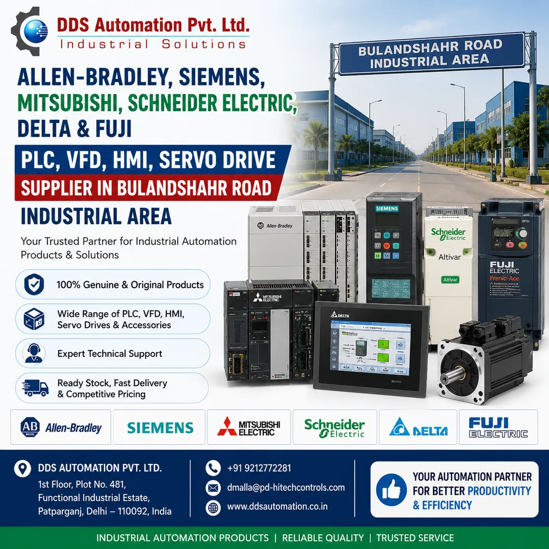 PLC, VFD, HMI & Servo Drive Supplier in Bulandshahr Road Industrial Area
