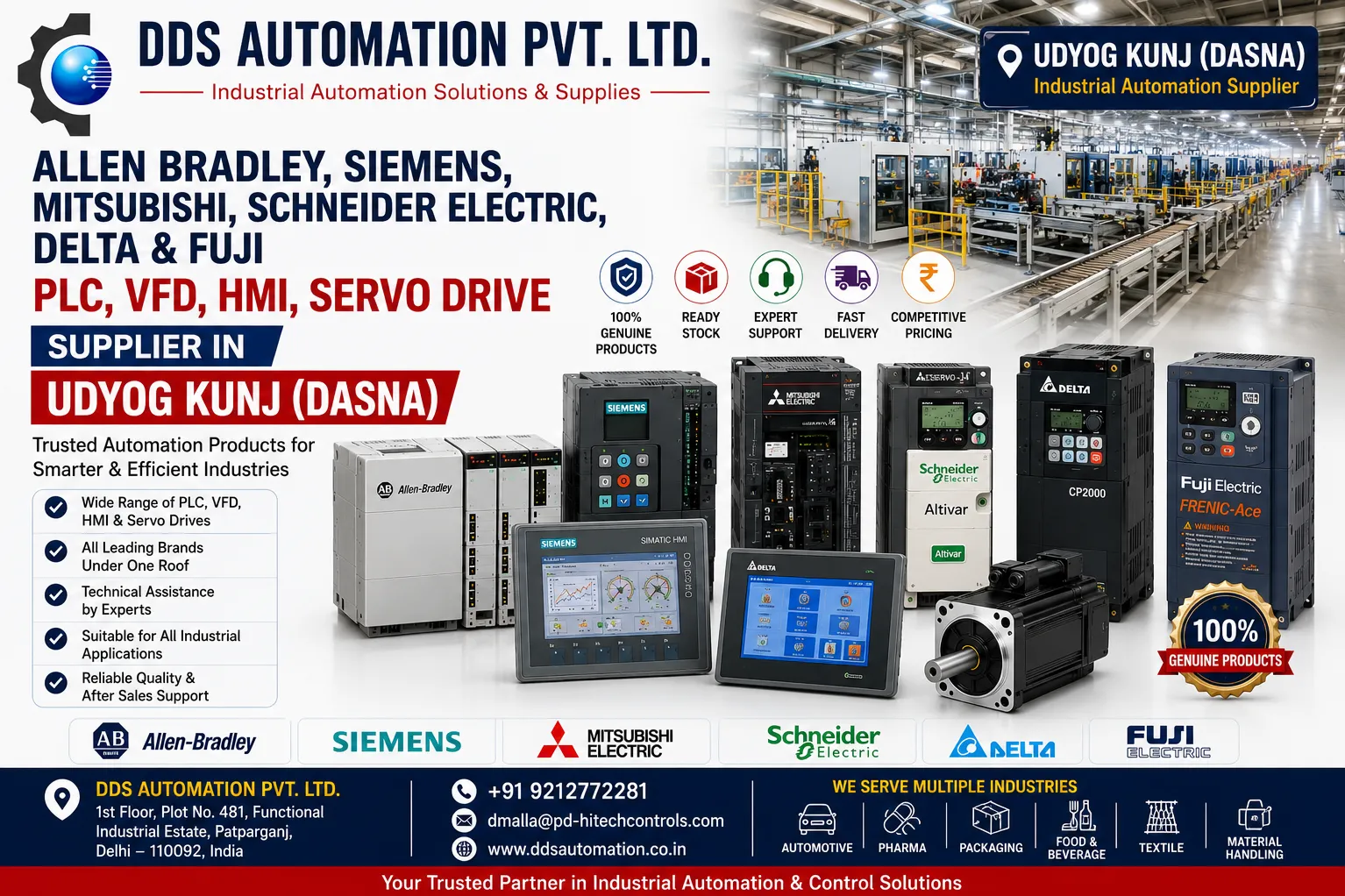 PLC, VFD, HMI & Servo Drive Supplier in Udyog Kunj (Dasna)