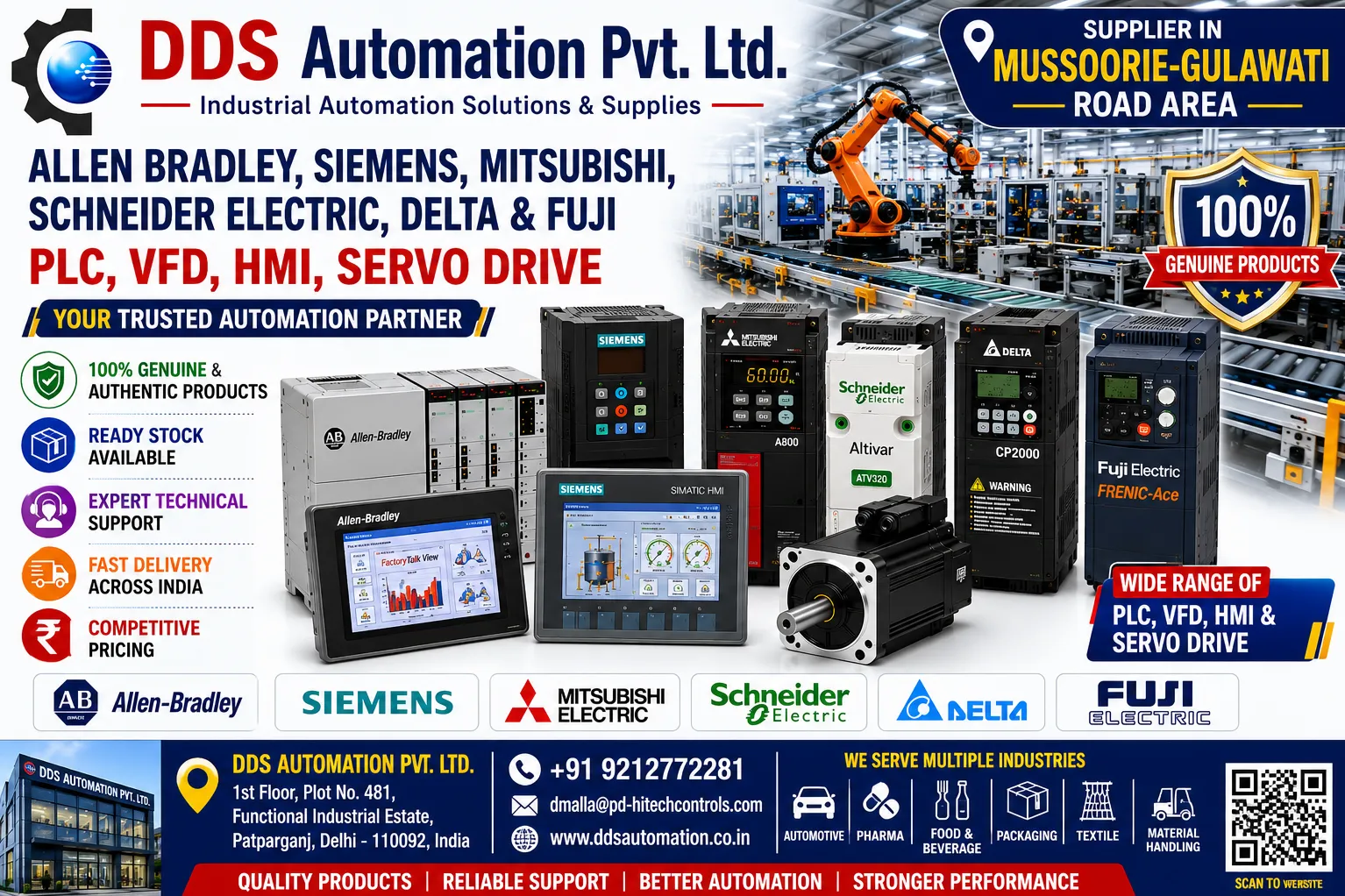 PLC, VFD, HMI & Servo Drive Supplier in Mussoorie-Gulawati Road Area