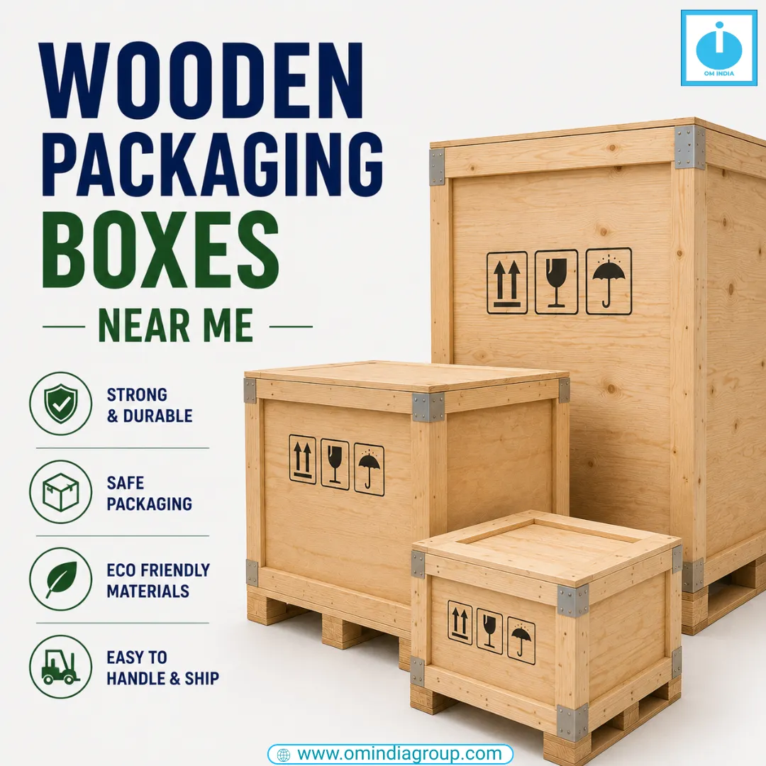 Wooden Packaging Boxes Near Me | Om India Packaging