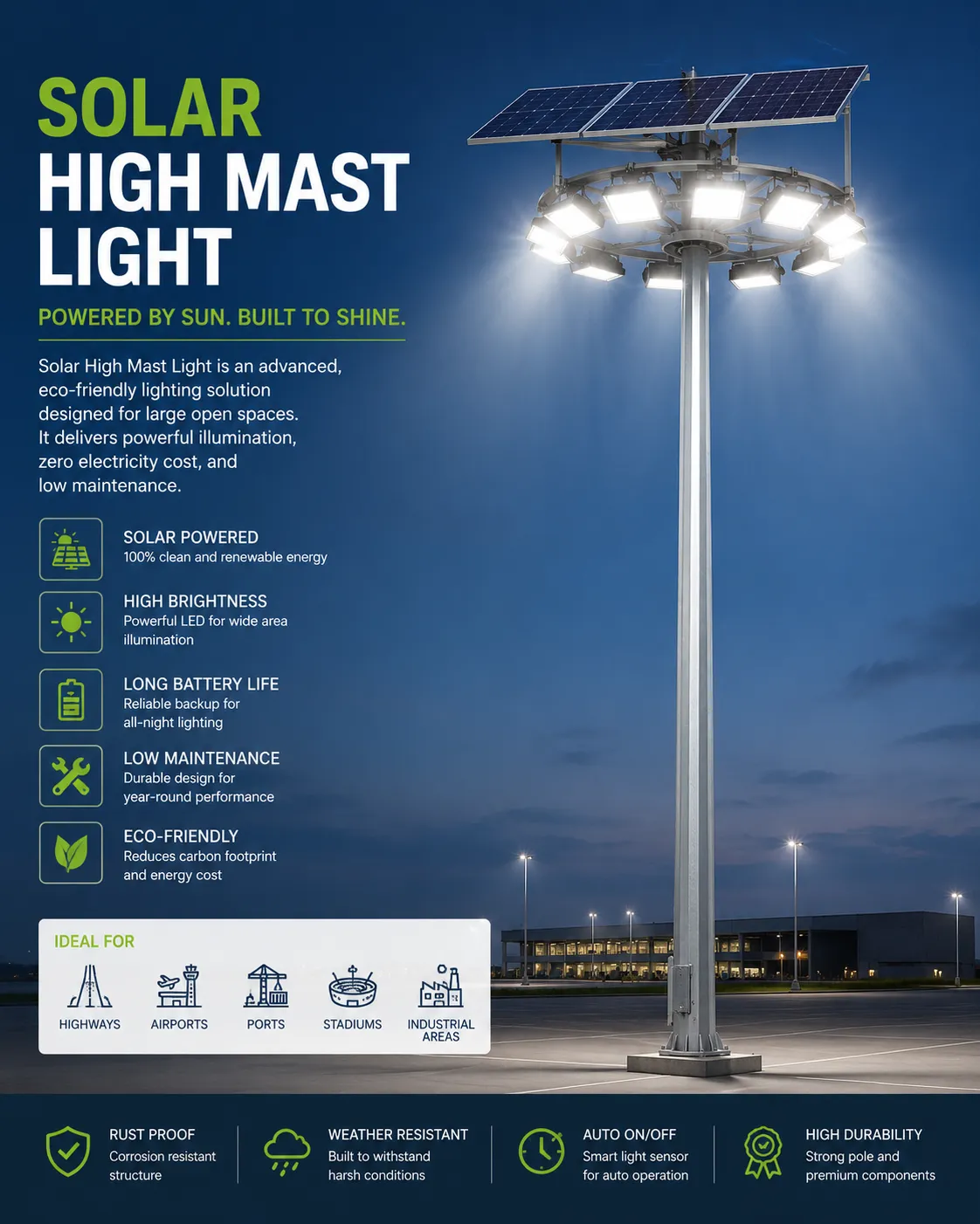 Solar High Mast Light Manufacturers in Nagpur – Kunda Traders