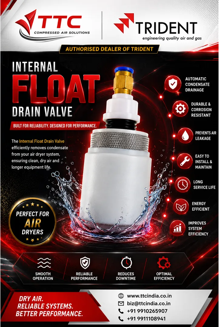 Internal Float Drain Valve โ Efficient Automatic Condensate Removal for Compressed Air Systems