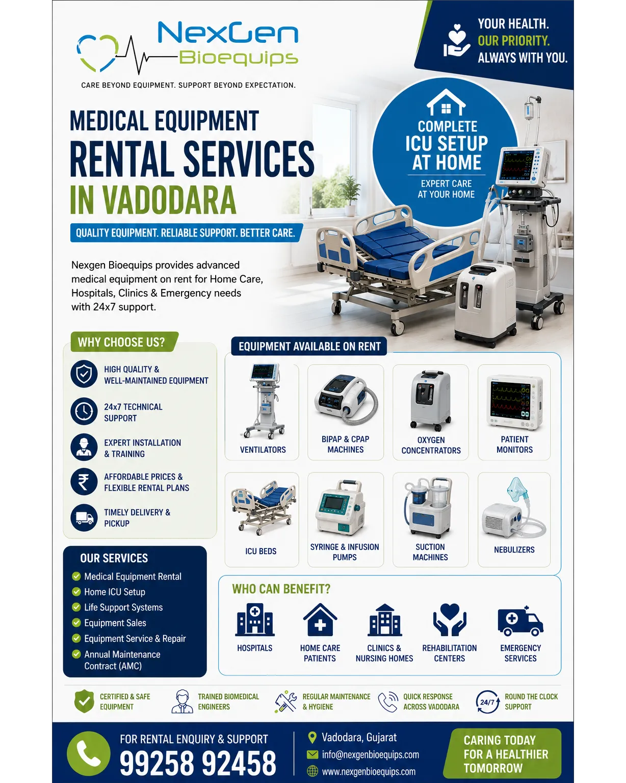 Medical Equipment Rental Services in Vadodara | Nexgen Bioequips