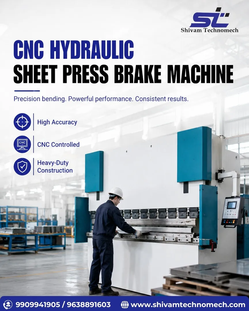 Top 5 CNC Hydraulic Press Sheet Brake Machine Exporter in Ahmedabad | SHIVAM TECHNOMECH