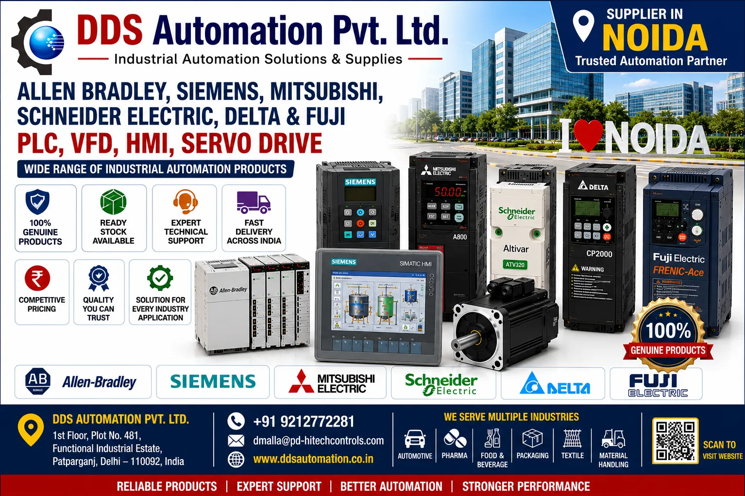 PLC, VFD, HMI & Servo Drive Supplier in Noida