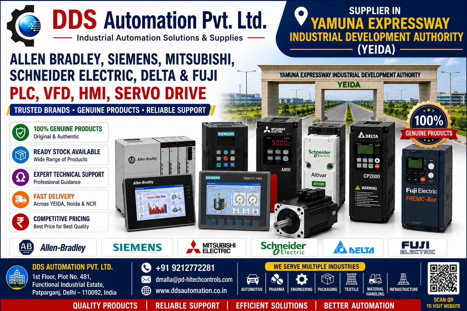 PLC, VFD, HMI & Servo Drive Supplier in Yamuna Expressway Industrial Development Authority (YEIDA)
