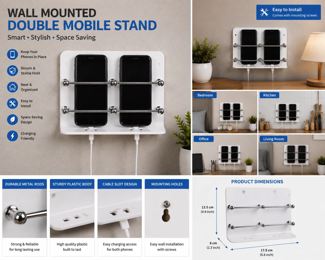Acrylic double mobile stand