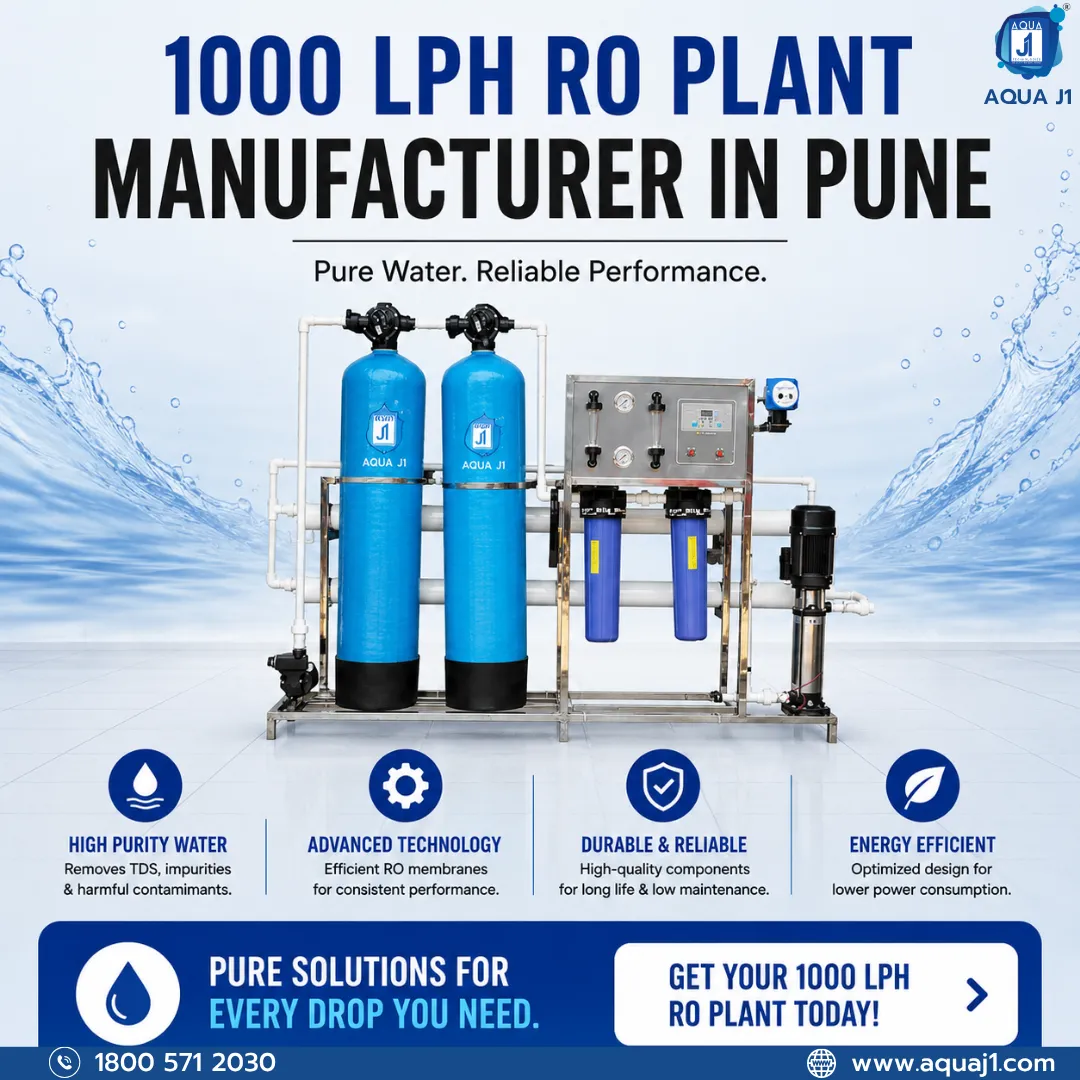 1000 LPH RO Plant Manufacturer in Pune | Aqua J1 Technologies