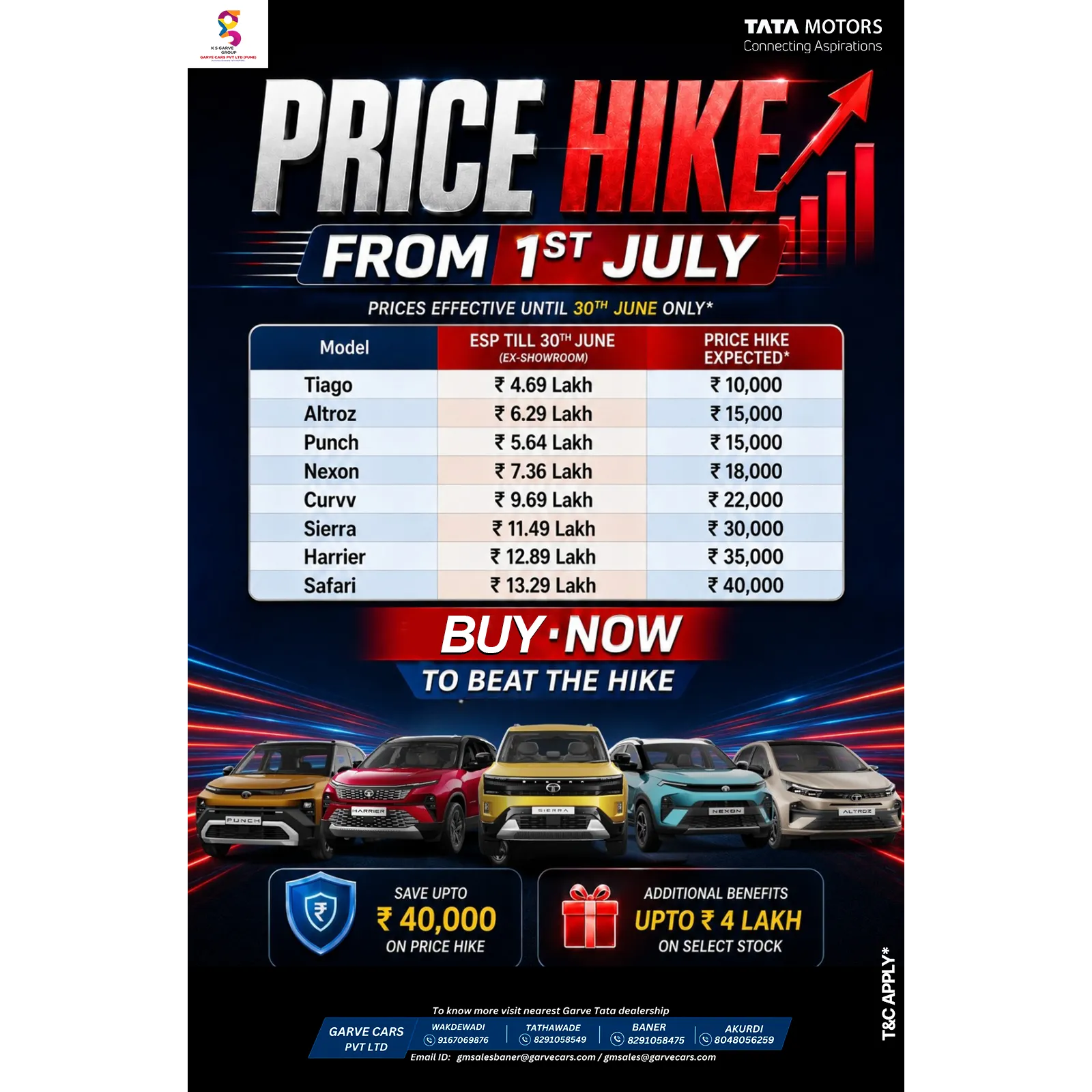 🚗 *📢 Tata Motors Price Hike Alert! 📢*
⏳ *Only till 30th June!*
Don't miss your chance to book yo...