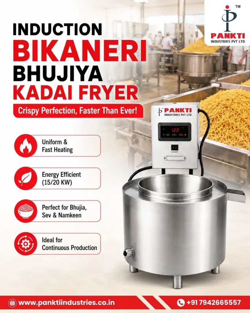 Induction Bikaneri Bhujiya Kadai Fryer From Ahmedabad | PANKTI INDUSTRIES PVT. LTD.
