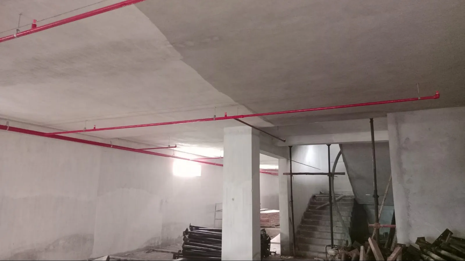 Internal Sprinkler Line Installation – Basement Level