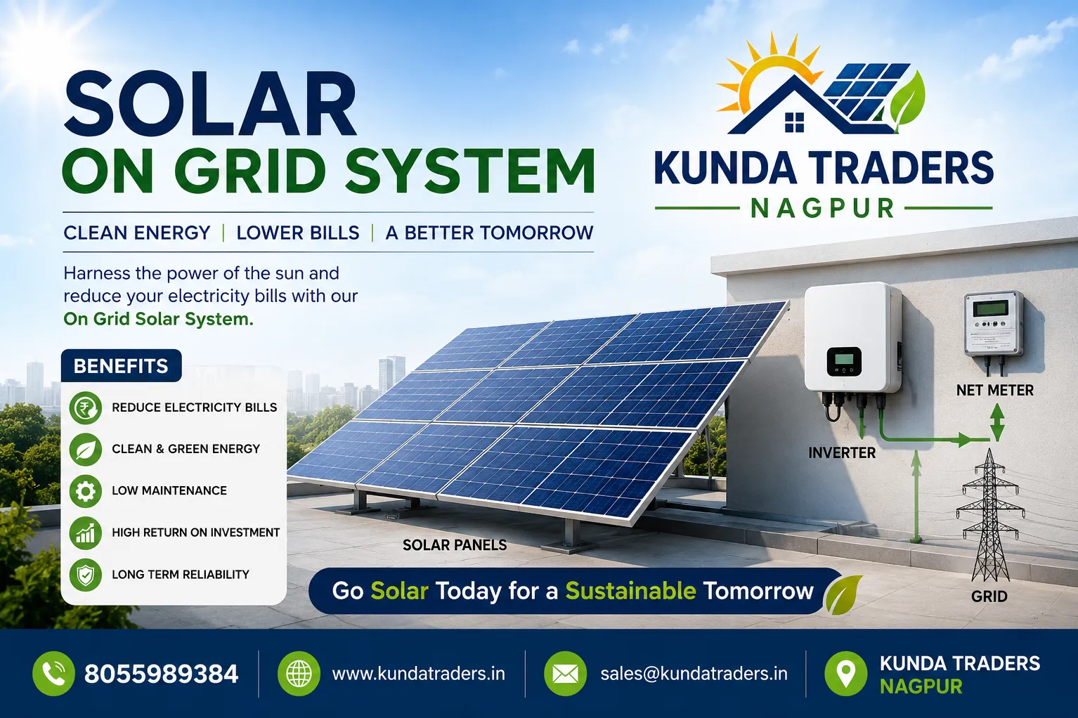 Solar On-Grid System – Kunda Traders, Nagpur