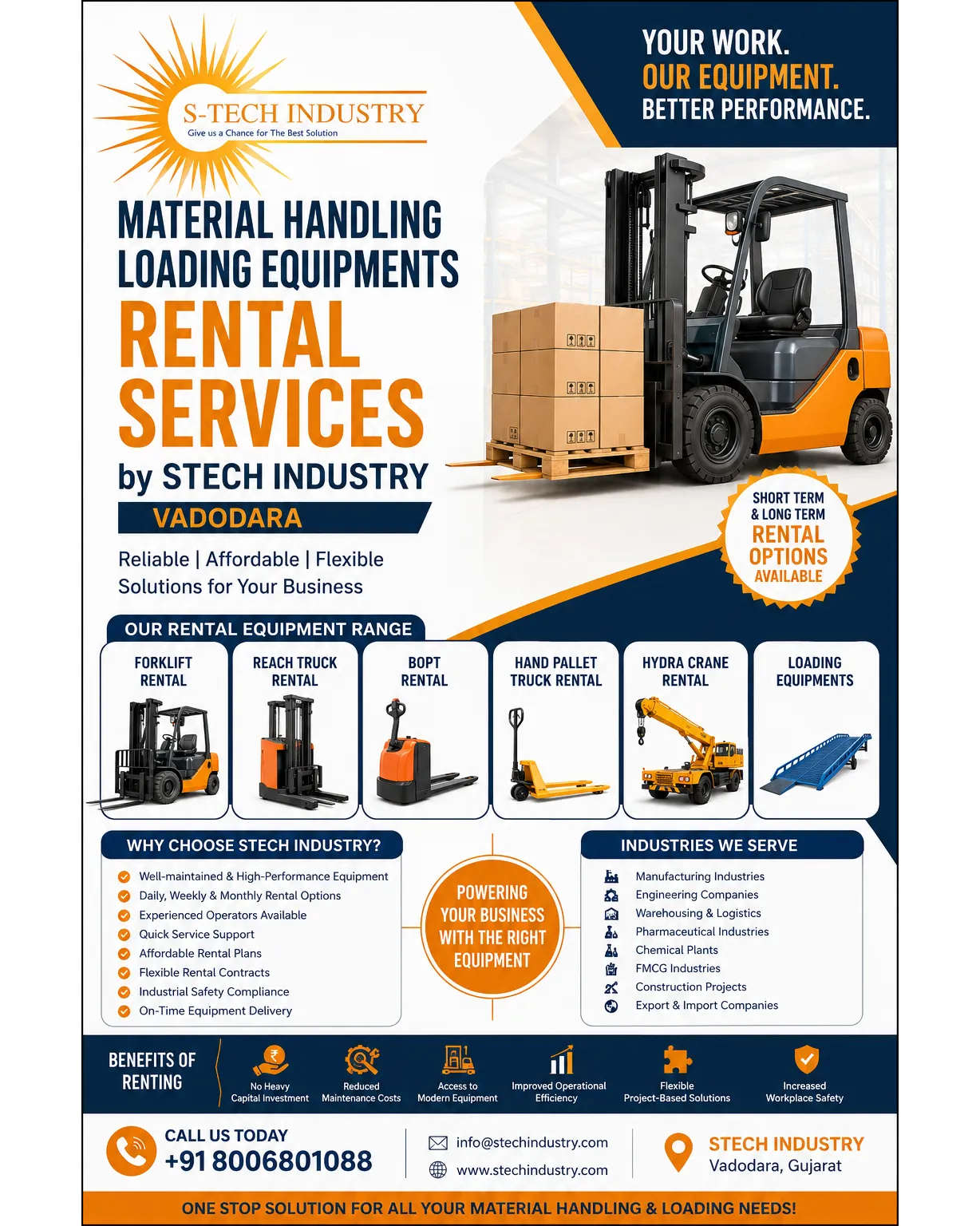 Material Handling Equipment Rental Services in Vadodara