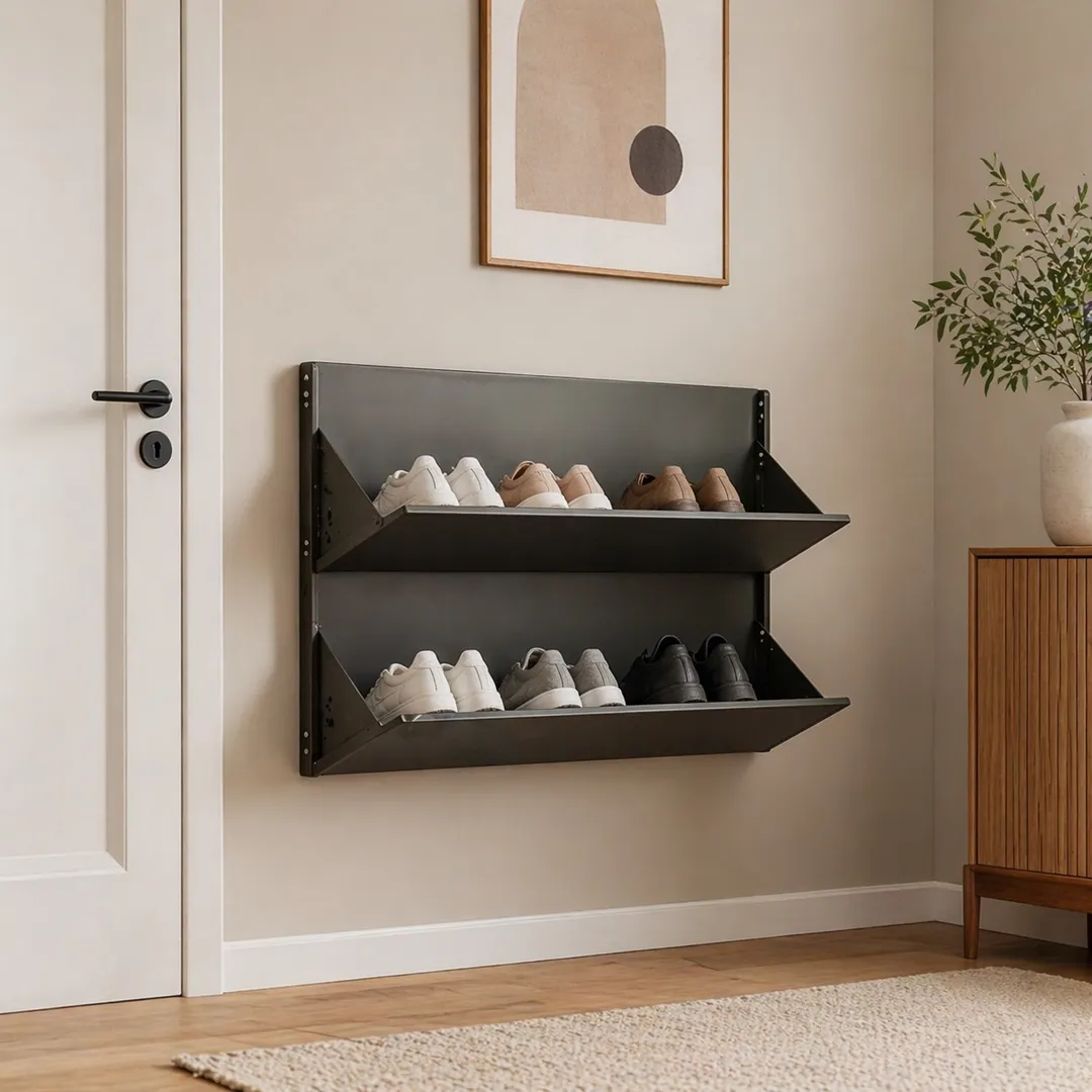 2 Shelves Wall Mounted Shoe Rack in Pimpri-Chinchwad – Organized Living Simplified