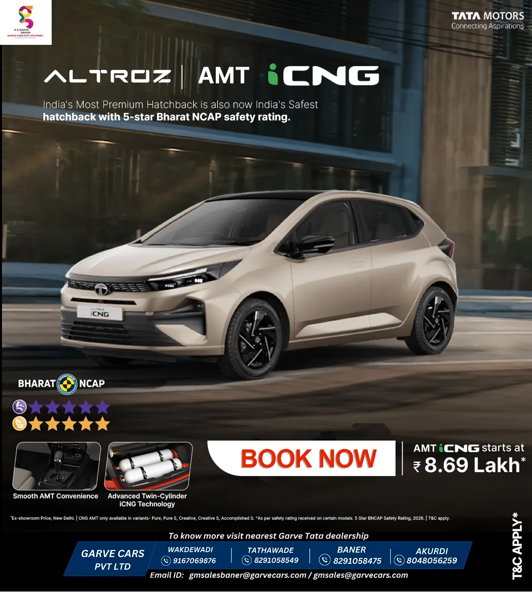 Uncompromised safety meets effortless driving! 🚗💨
As highlighted in ALTROZ AMT CNG.jpg, India's M...